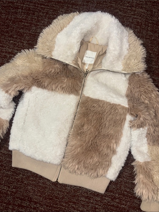 Avec Les Filles Jackets & Blazers - Avec les Filles jacket colorblock Sherpa bomber jacket large collar faux fur